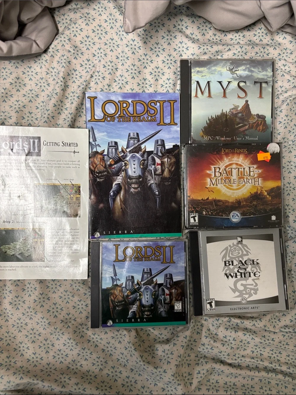 PC Game Lot: Lords II, Myst, Battle for Middle-earth, Black & White